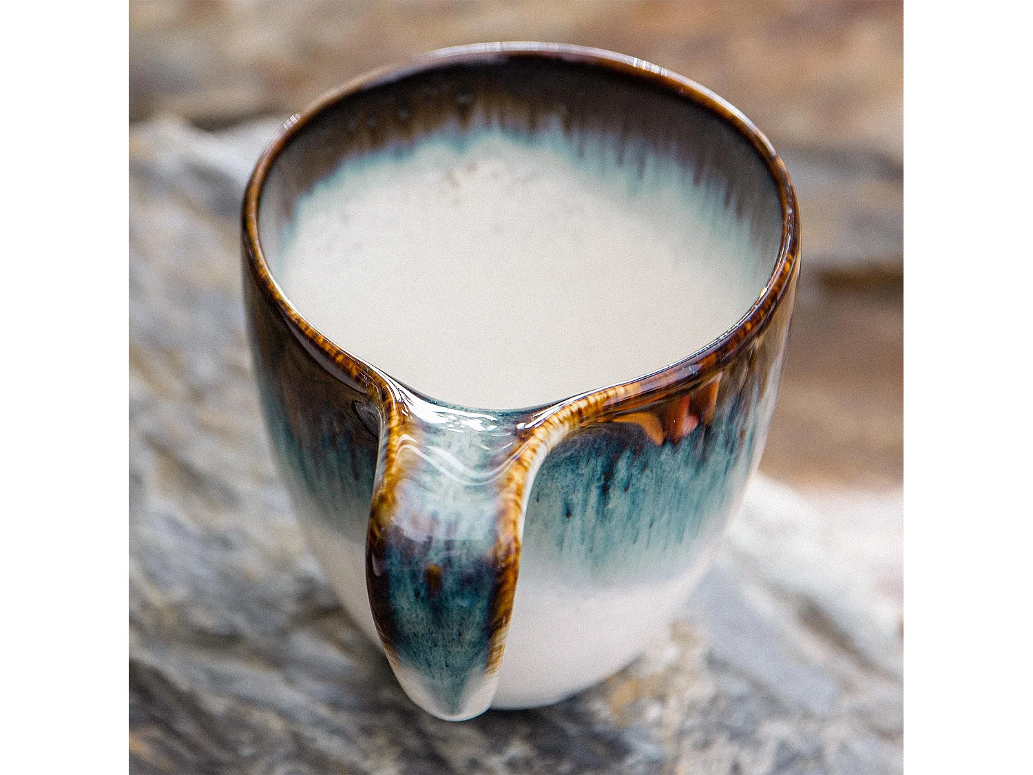 Becher 6-tlg mit reaktiver Glasur - Porzellan - marineblue - TIME DIM