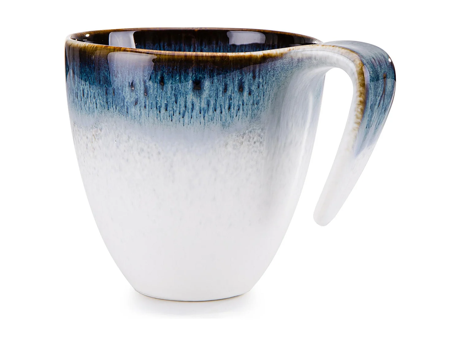 Becher 6-tlg mit reaktiver Glasur - Porzellan - marineblue - TIME DIM