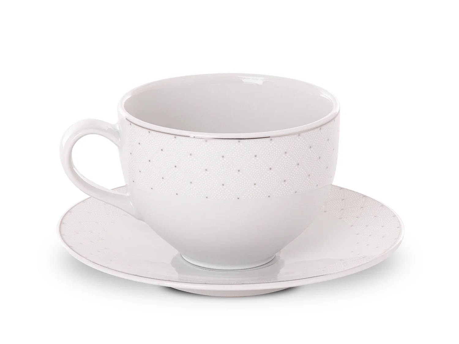 Tassenset 6 Pers. (12 Artikel) - Porzellan - weiß - AMELIA CARMEN