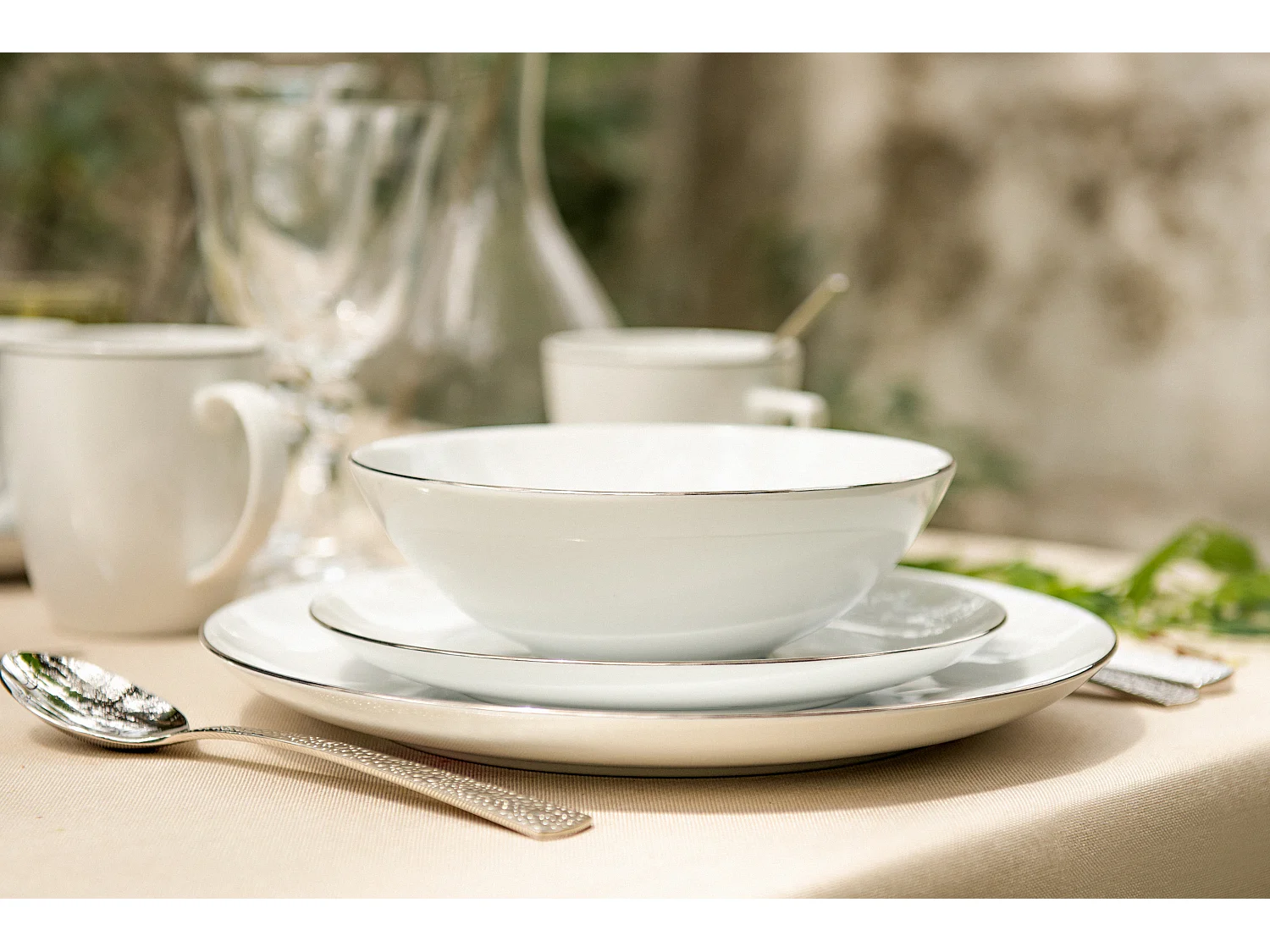 Kaffeeservice 350ml (12-tlg) 6 Personen - Porzellan - Weiß - BOSS