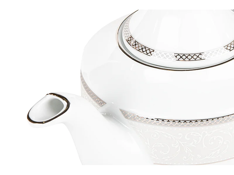 Teeservice für 6 Personen (15-teilig) - Porzellan - Platin - MARTHA PLATIN