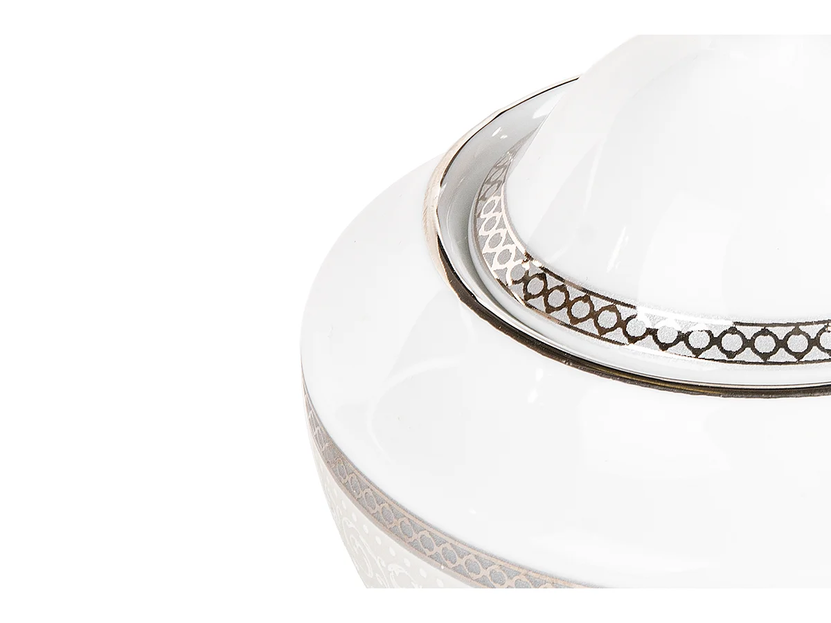 Teeservice für 6 Personen (15-teilig) - Porzellan - Platin - MARTHA PLATIN