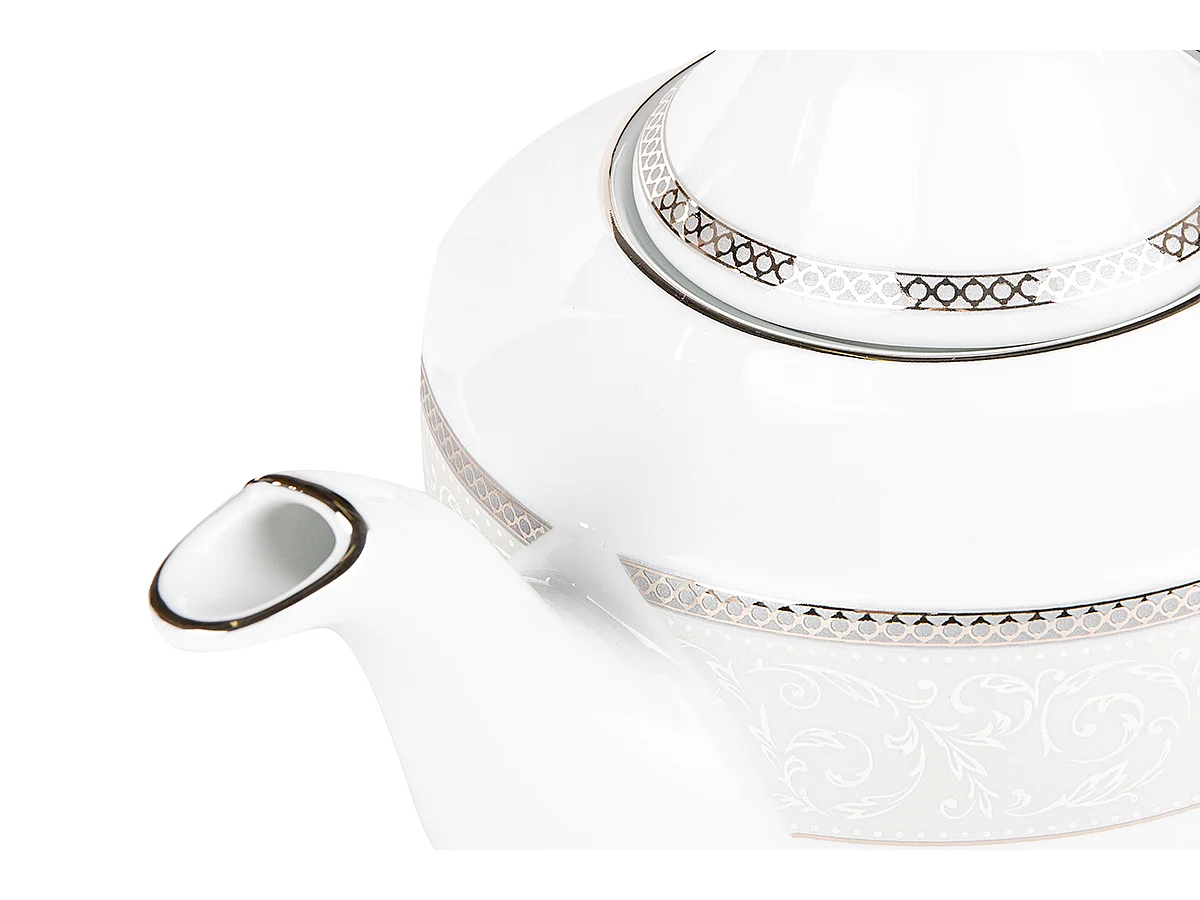 Teeservice für 6 Personen (15-teilig) - Porzellan - Platin - MARTHA PLATIN