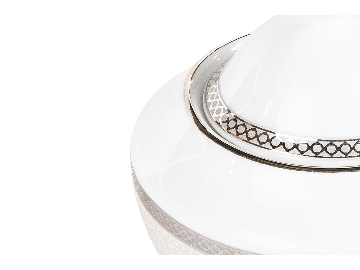 Teeservice für 6 Personen (15-teilig) - Porzellan - Platin - MARTHA PLATIN