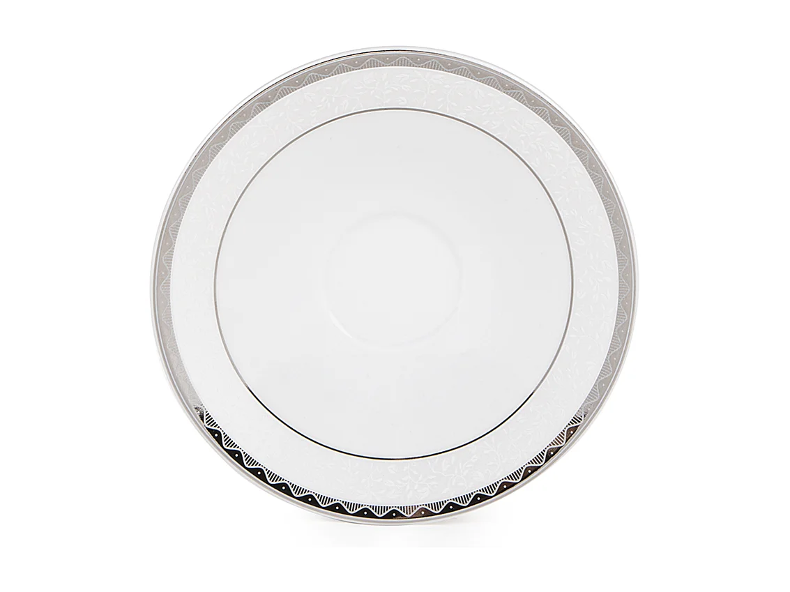 Kaffeeset für 6 Personen (9 Artikel) - Porzellan - Platin - AMELIA