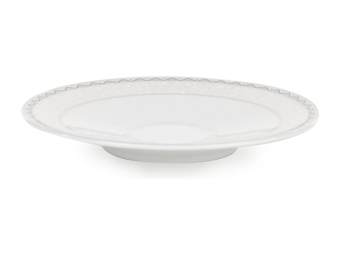 Kaffeeset für 6 Personen (9 Artikel) - Porzellan - Platin - AMELIA