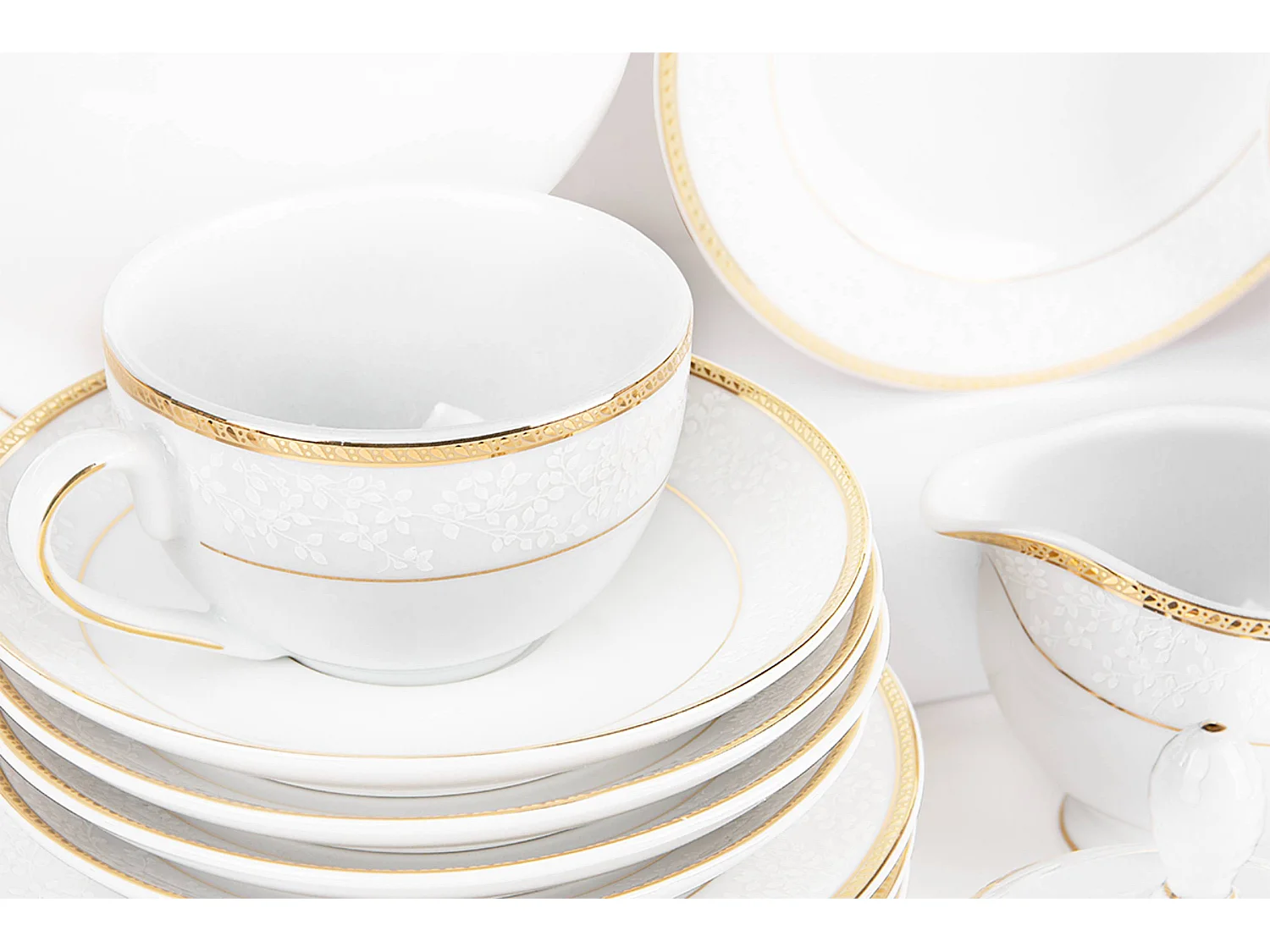 Teeservice für 6 Personen (18 El.) - Porzellan - Gold - NEW HOLLIS GOLD