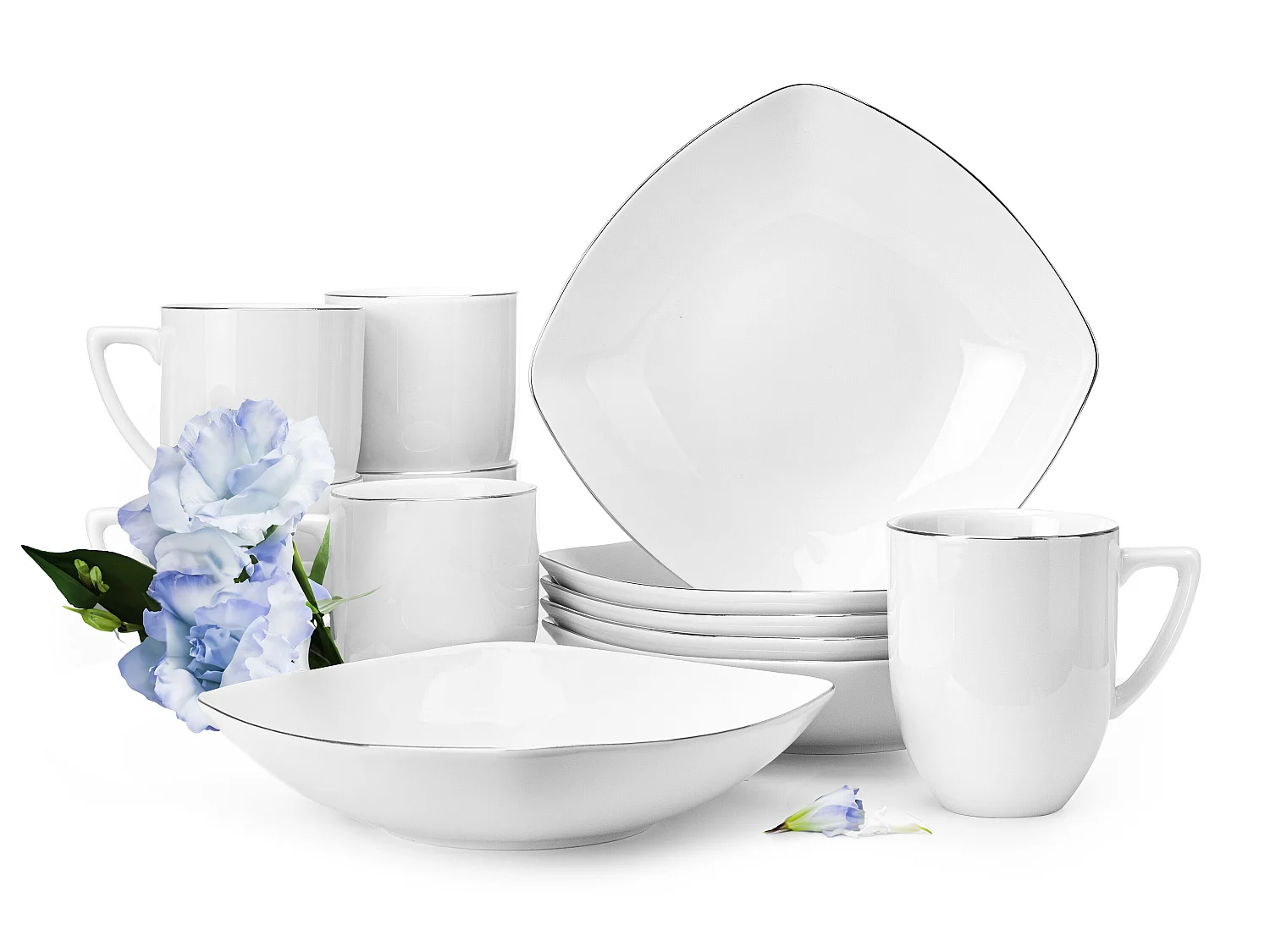 Frühstücksservice 6 Personen (12 tlg.) - Weiß - CARLINA