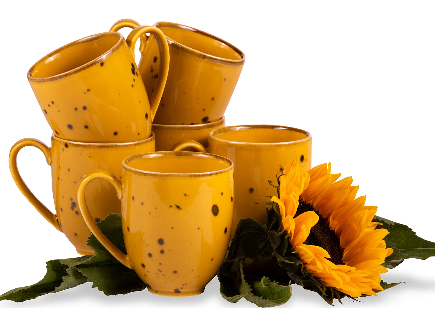 Becher-Set  400ml 6 Personen 6-tlg - Porzellan - Gelb - ALUMINA