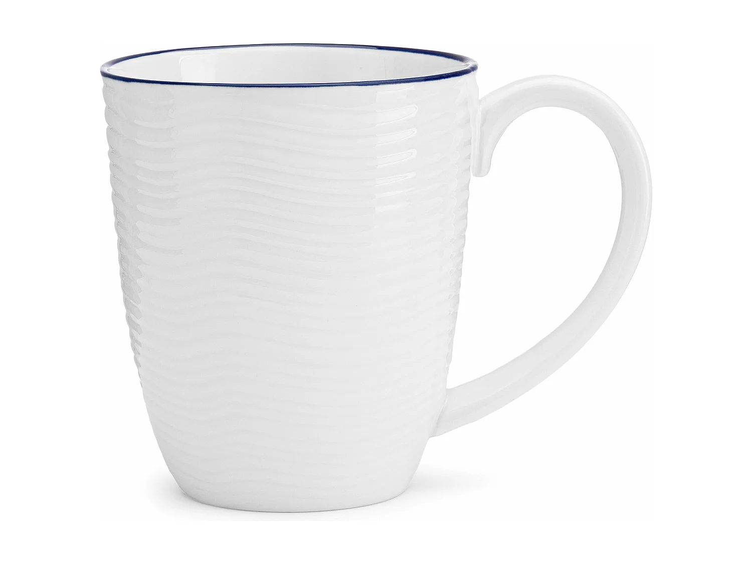 Becher 6tlg. handgefertigt maritimer Stil - Porzellan - weiß - KROG