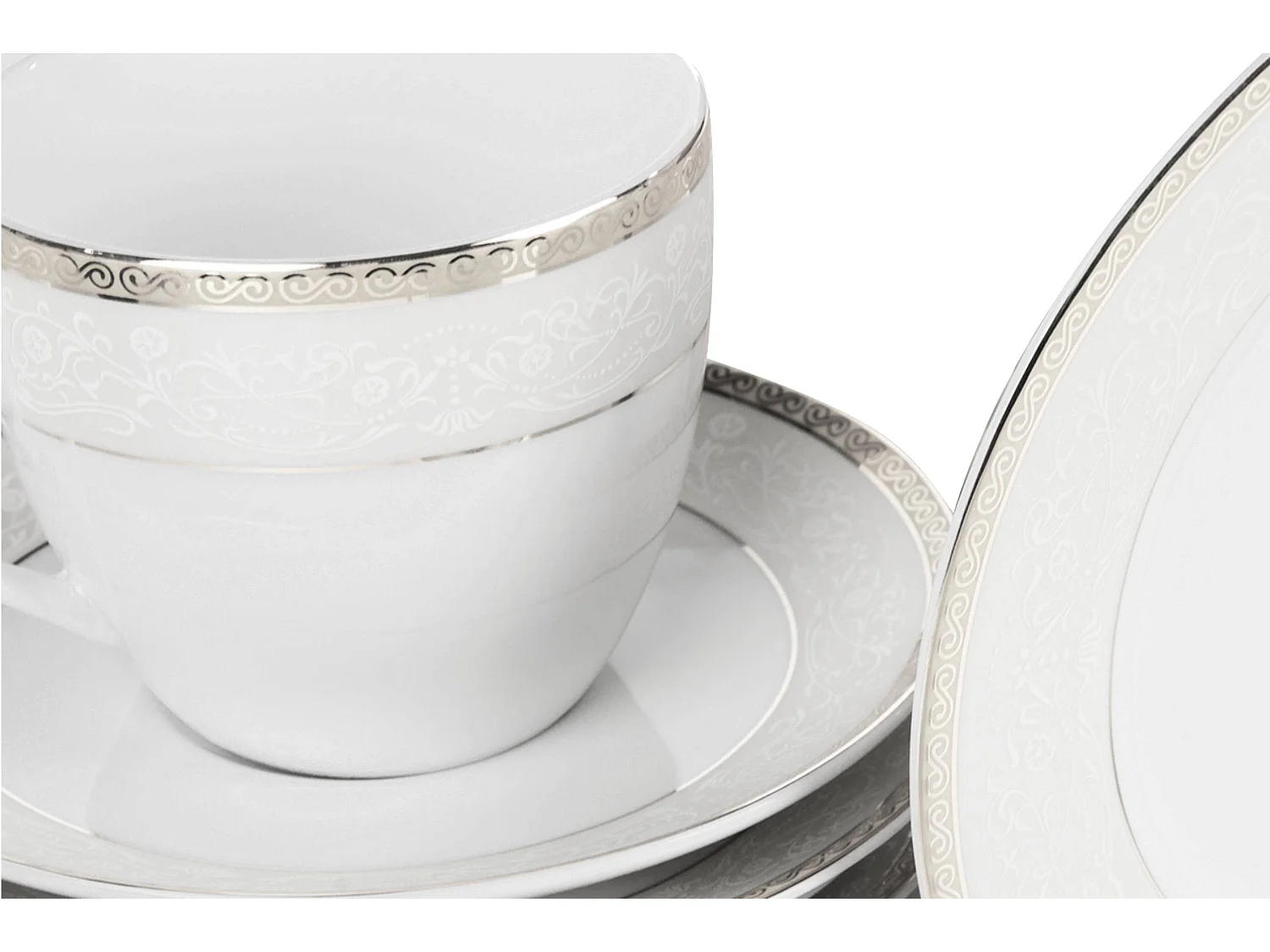 Teeservice für 6 Personen (12 Artikel) - Porzellan - Platin - AGAWA PLATIN