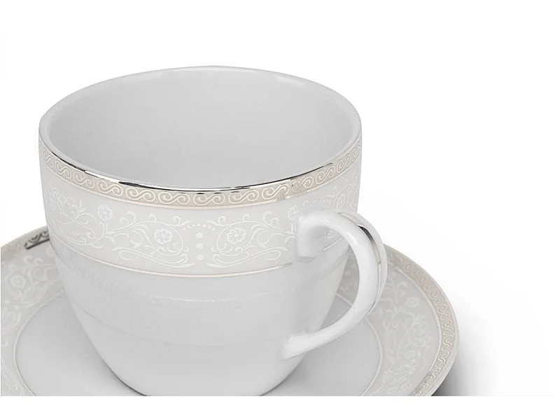 Teeservice für 6 Personen (12 Artikel) - Porzellan - Platin - AGAWA PLATIN