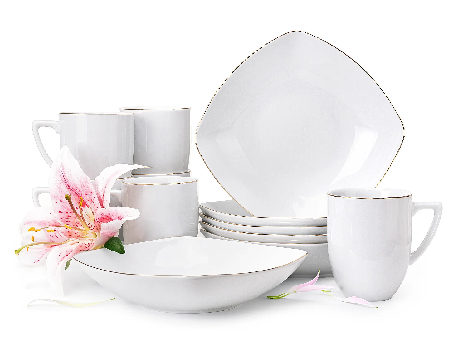 Frühstücksservice 6 Personen (12 tlg.) - Weiß - CARLINA