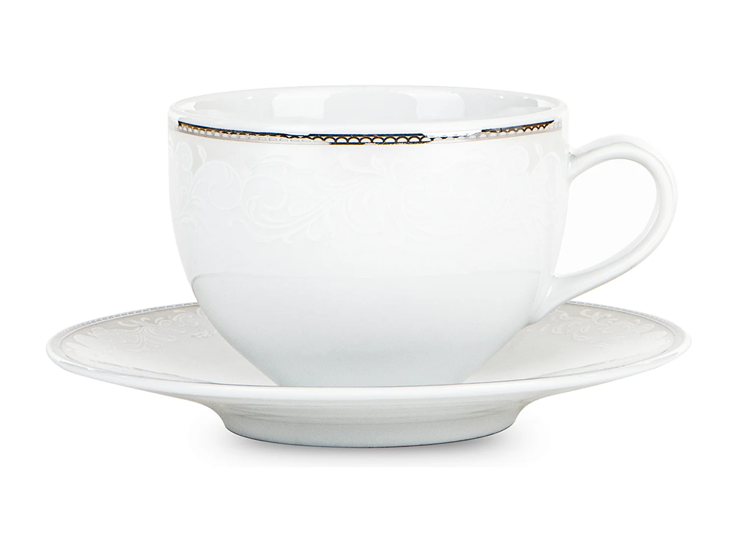 Kaffeeset für 6 Personen (15 Artikel) - Porzellan - Weiß - AMELIA