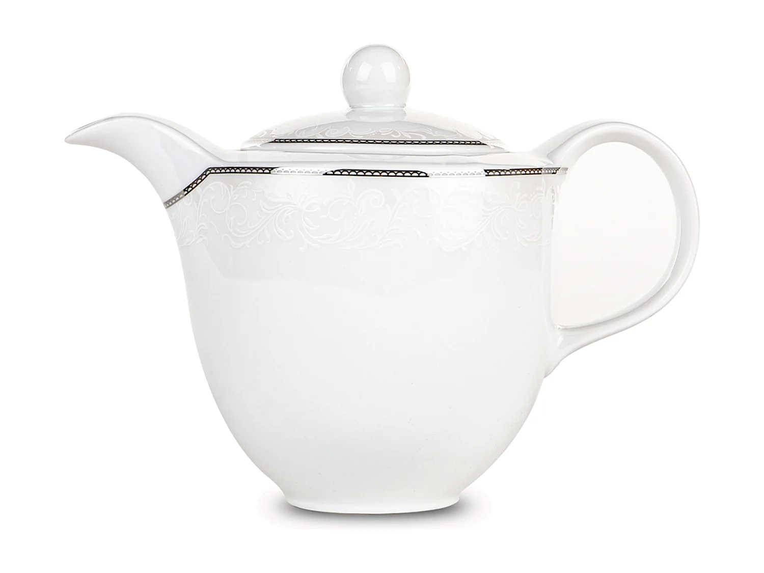 Kaffeeset für 6 Personen (15 Artikel) - Porzellan - Weiß - AMELIA