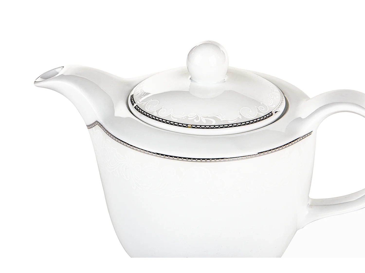 Kaffeeset für 6 Personen (15 Artikel) - Porzellan - Weiß - AMELIA