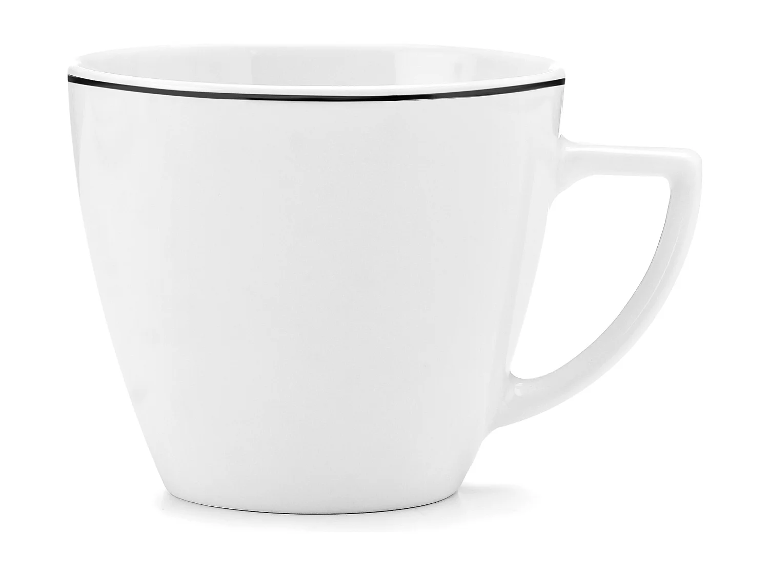 Tassenset 6 Pers. (12 Artikel) - Porzellan - Schwarzer Rand - BOSS