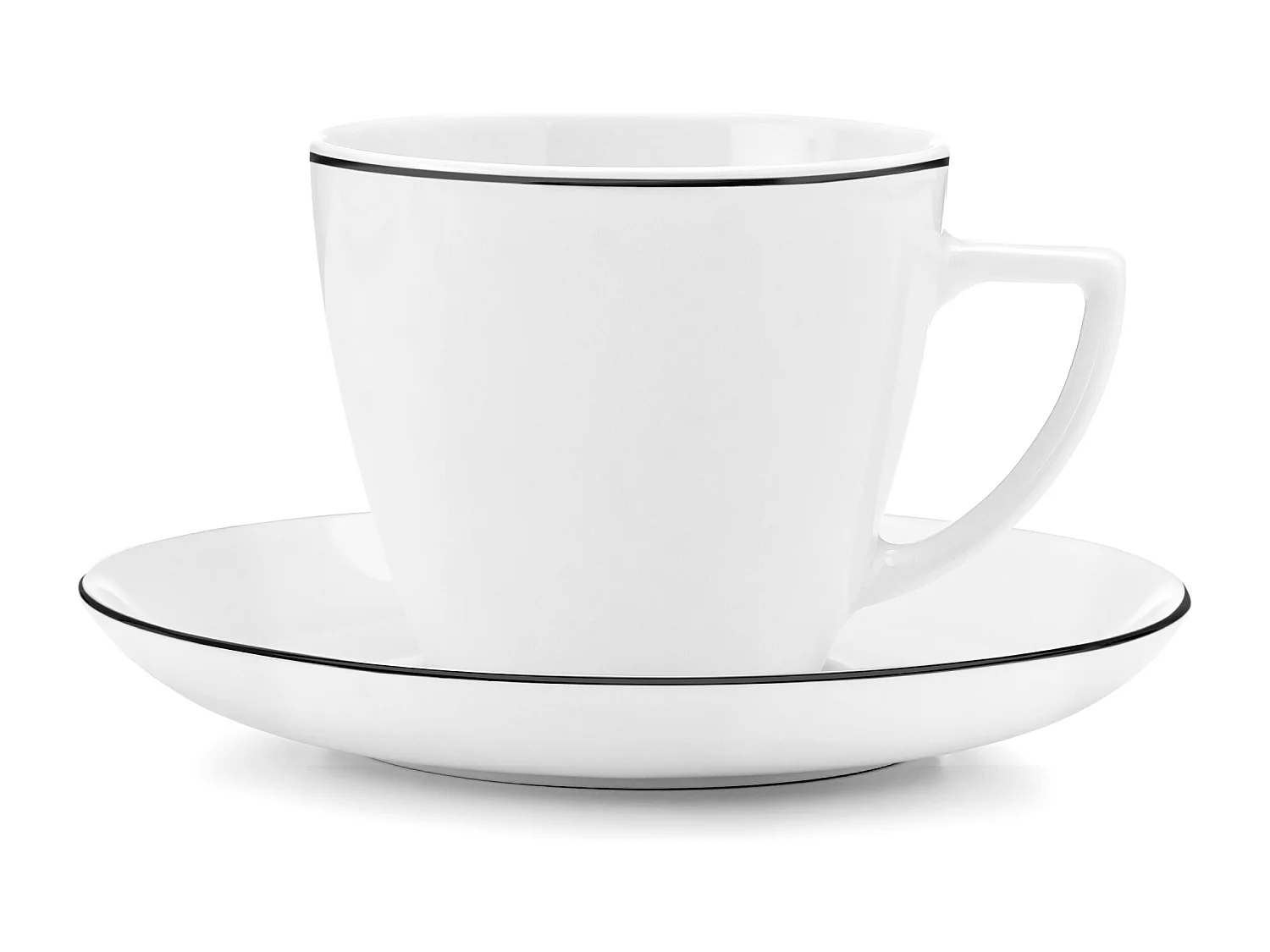 Tassenset 6 Pers. (12 Artikel) - Porzellan - Schwarzer Rand - BOSS