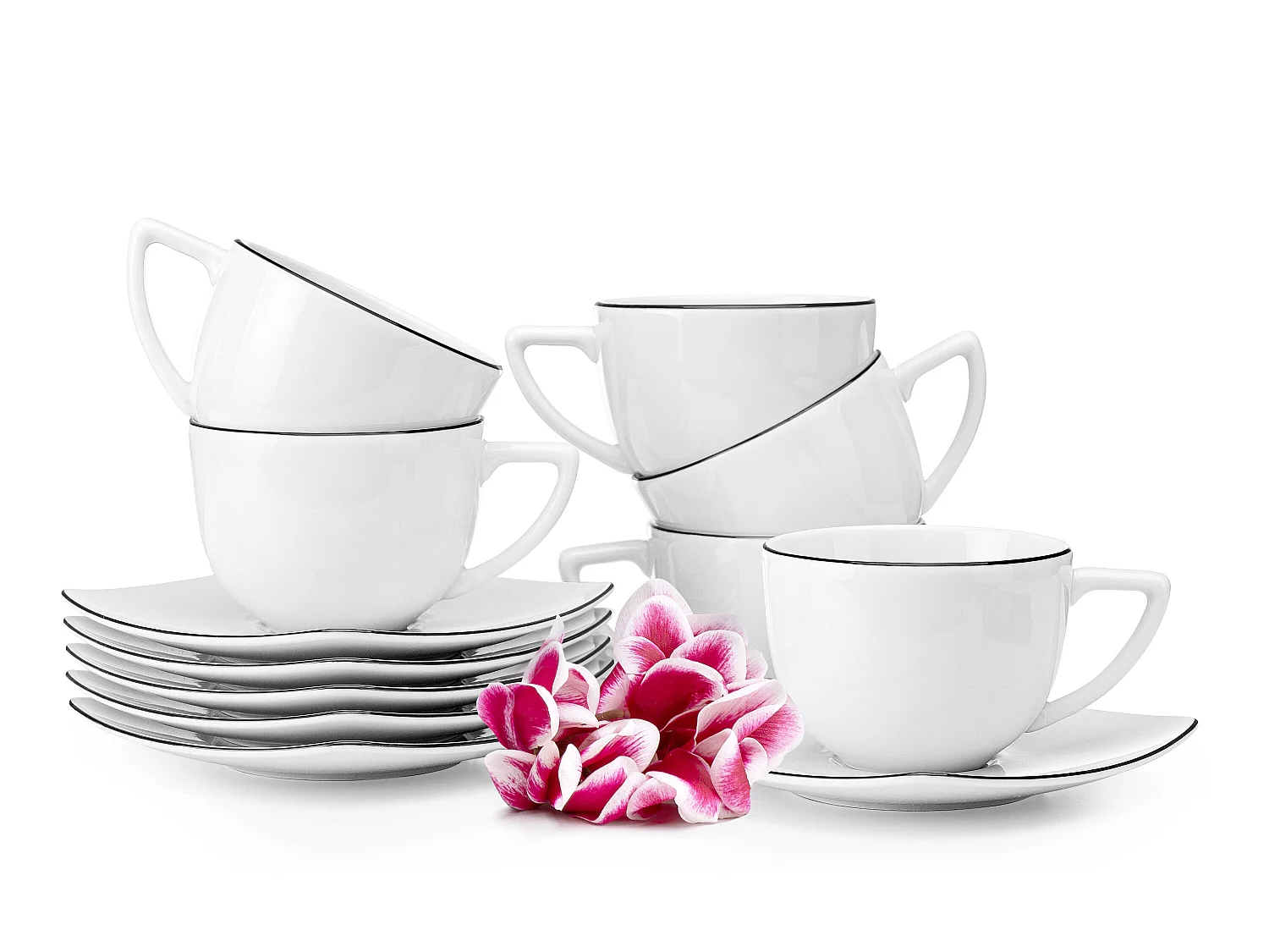 Kaffeetasse mit Untertasse 12 tlg. 6 Pers. - Weiß - CARLINA