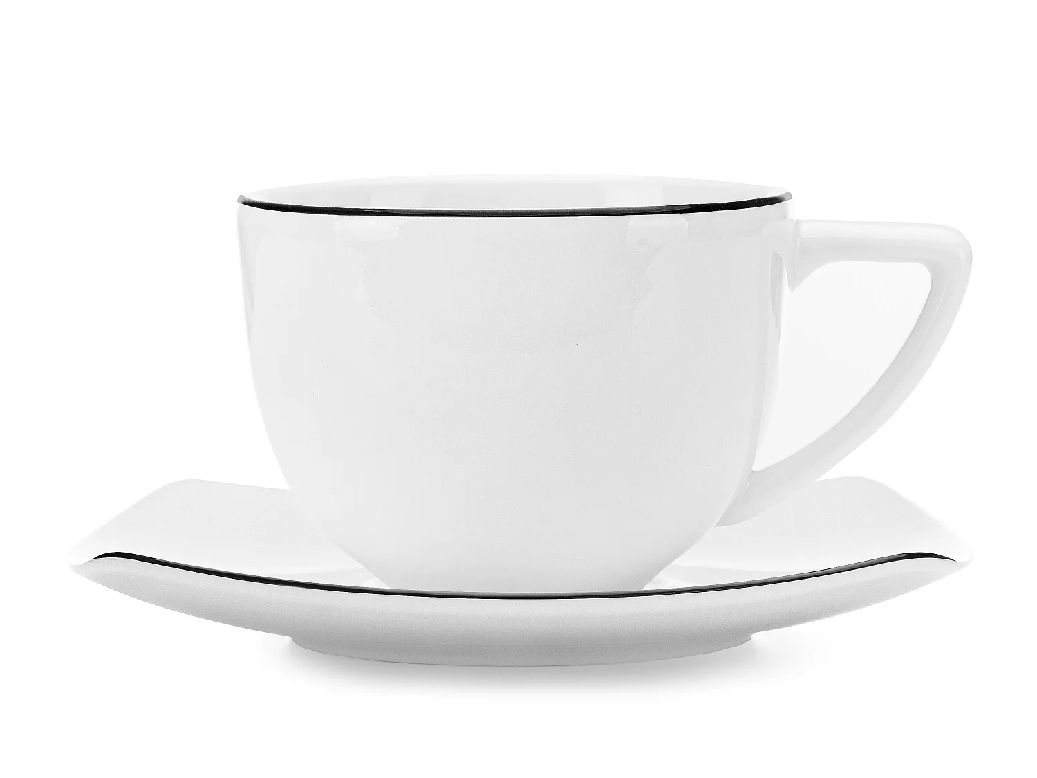 Kaffeetasse mit Untertasse 12 tlg. 6 Pers. - Weiß - CARLINA