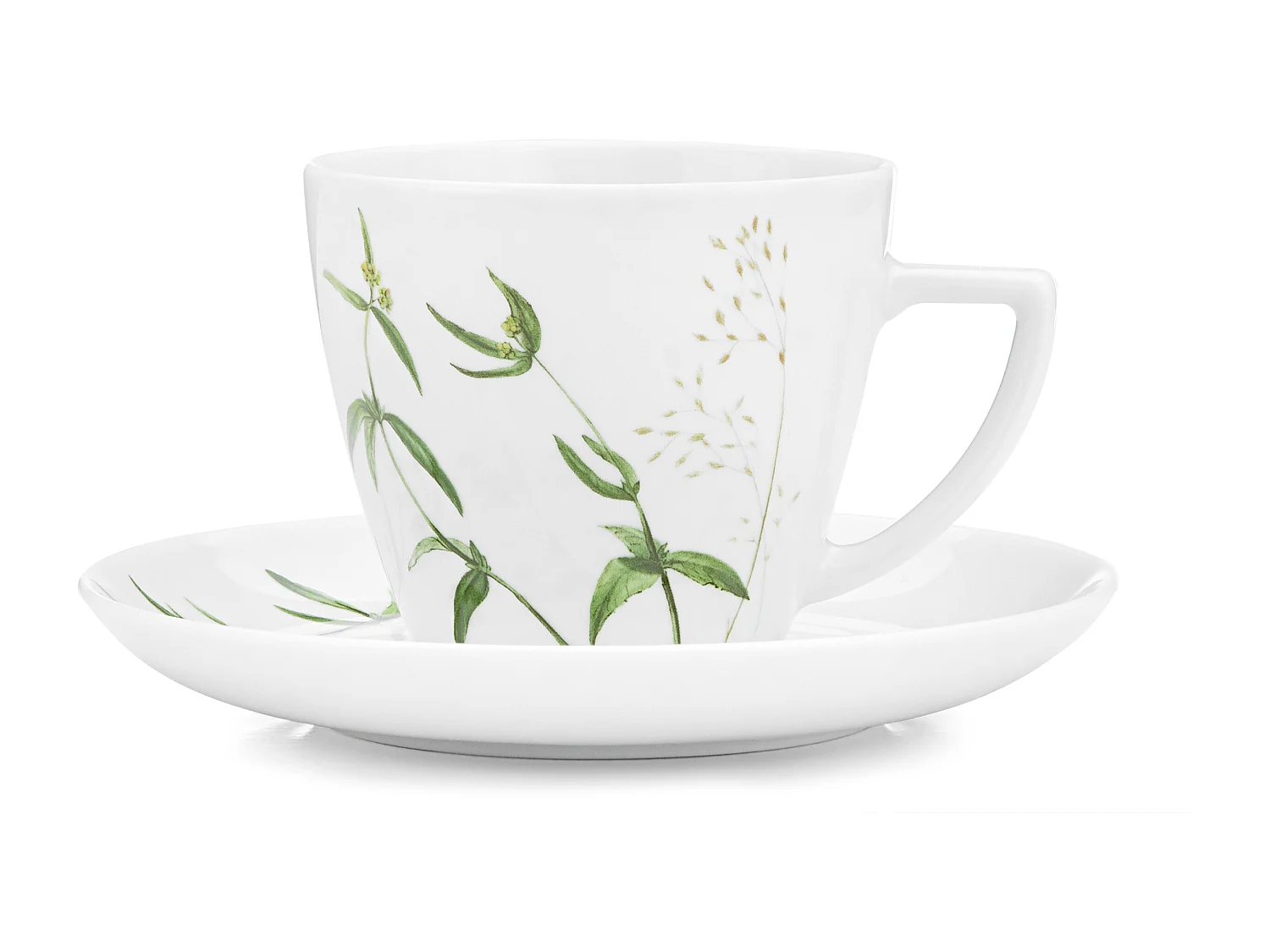 Kaffeeservice 350ml (12-tlg) 6 Personen - Porzellan - weiß/grün - BOSS