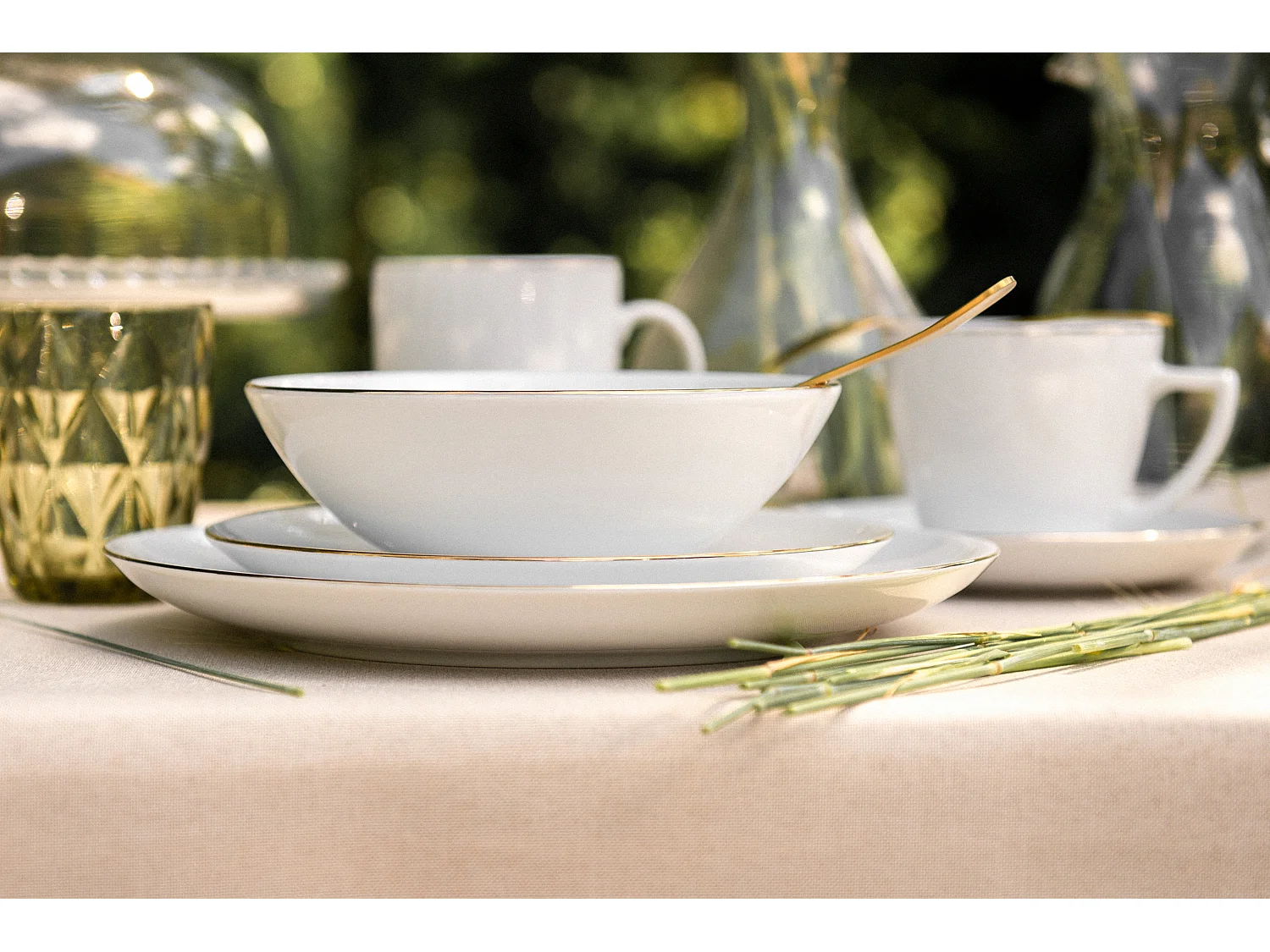 Kaffeeservice 350ml (12-tlg) 6 Personen - Porzellan - Weiß - BOSS