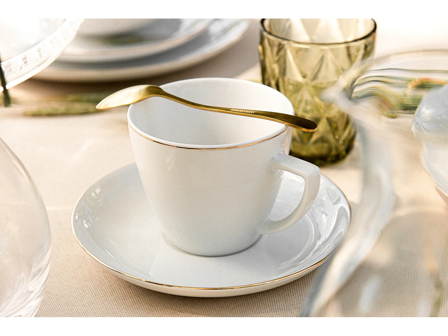 Kaffeeservice 350ml (12-tlg) 6 Personen - Porzellan - Weiß - BOSS