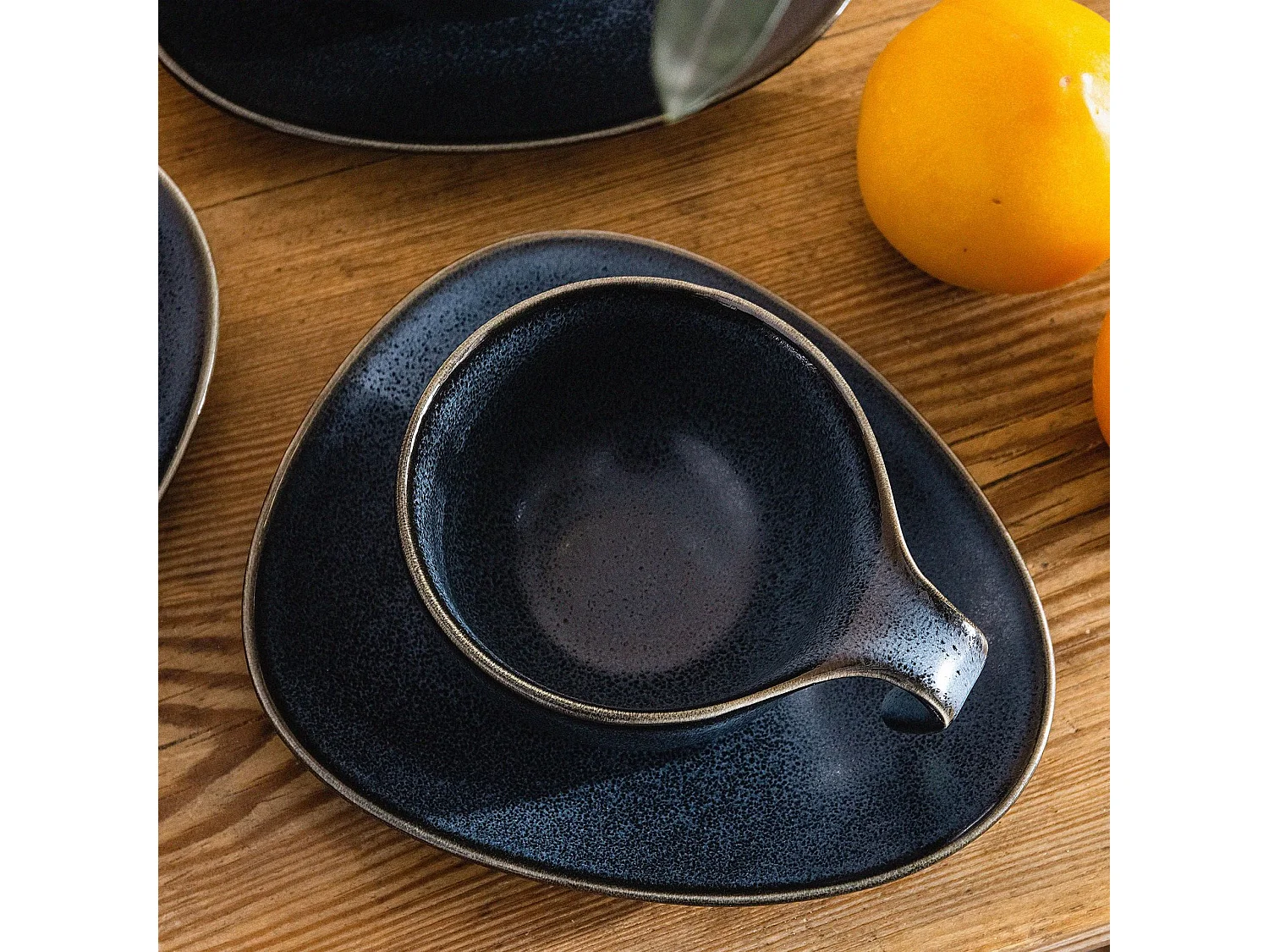 Kaffeeservice (12-tlg) 6 Personen - Porzellan - schwarz - TIME BLACK