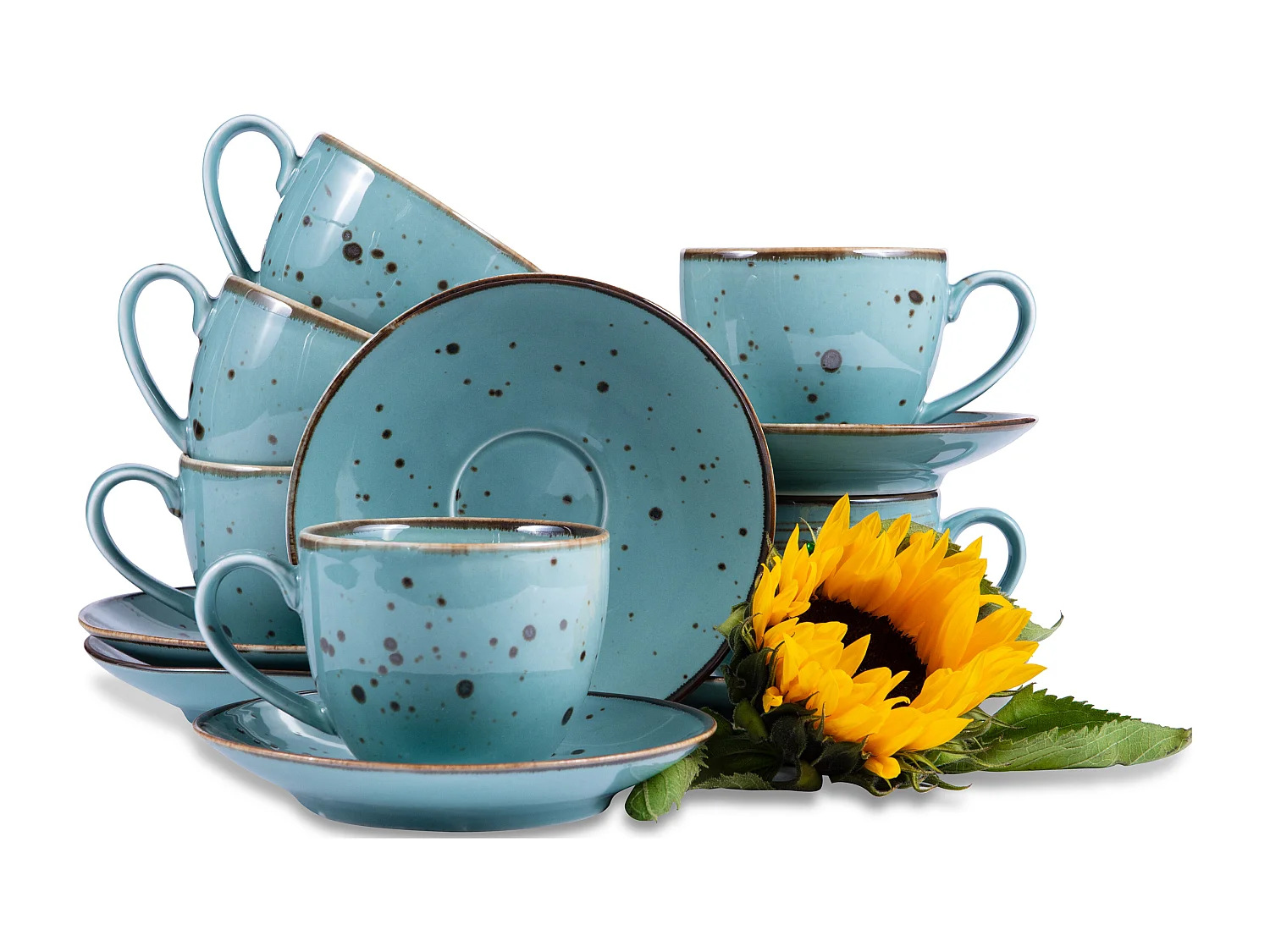 Kaffeeservice (12-tlg) - Porzellan - Minzefarben - ALUMINA