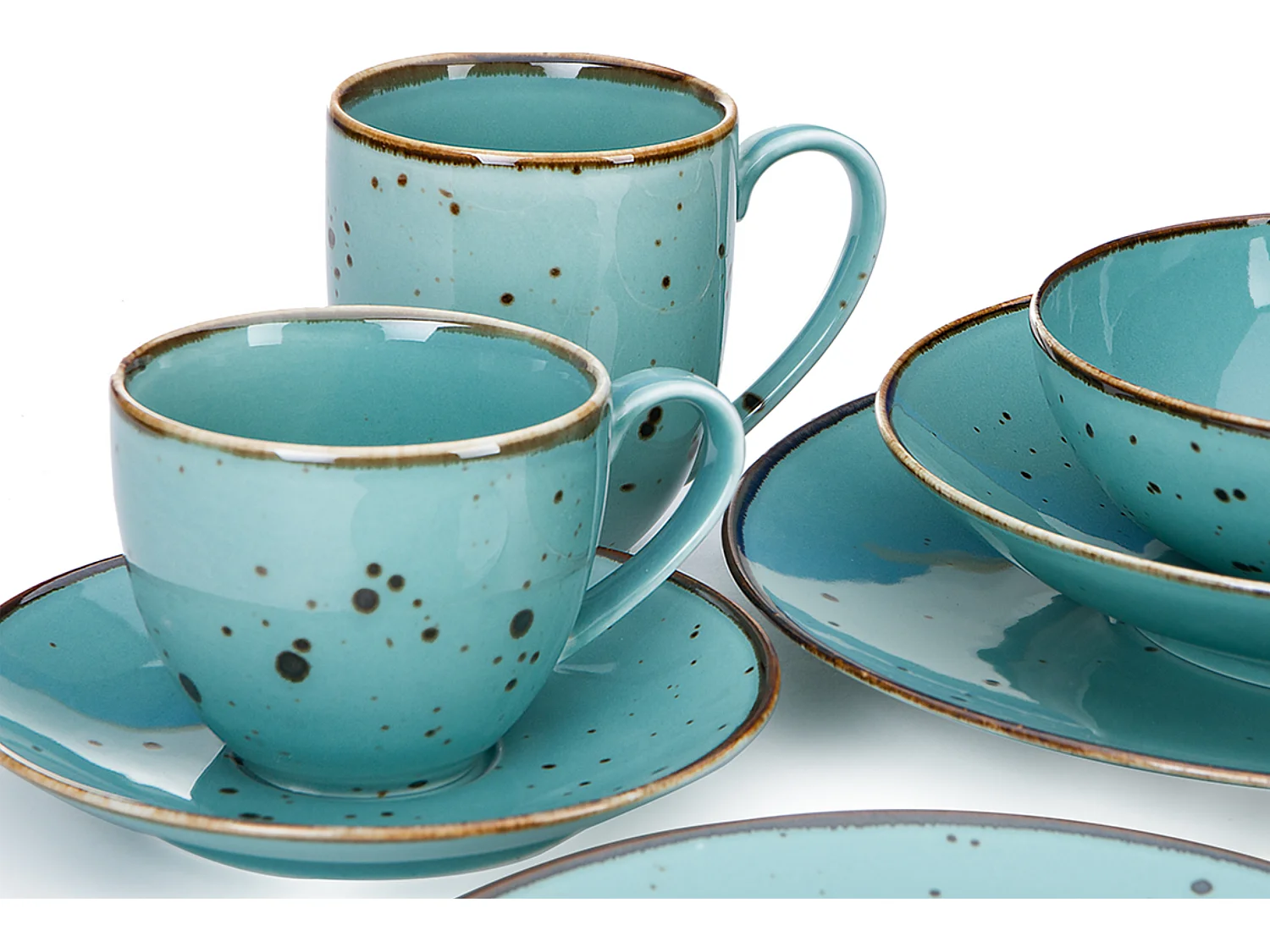 Kaffeeservice (12-tlg) - Porzellan - Minzefarben - ALUMINA