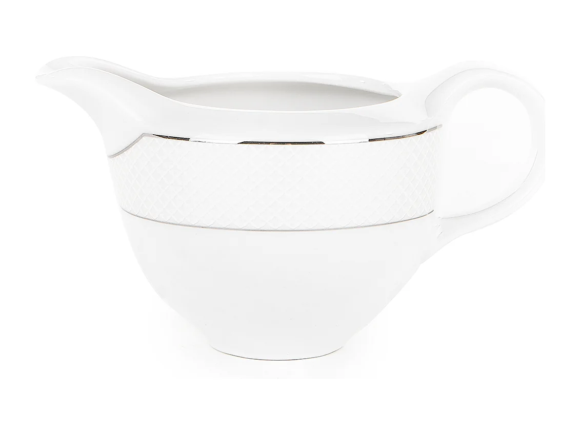 Kaffeeset für 6 Personen (9 Artikel) - Porzellan - Weiß - AMELIA SATIN