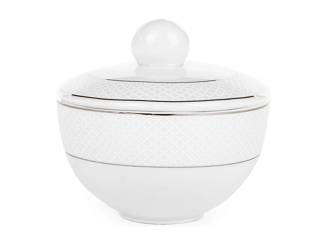 Kaffeeset für 6 Personen (9 Artikel) - Porzellan - Weiß - AMELIA SATIN