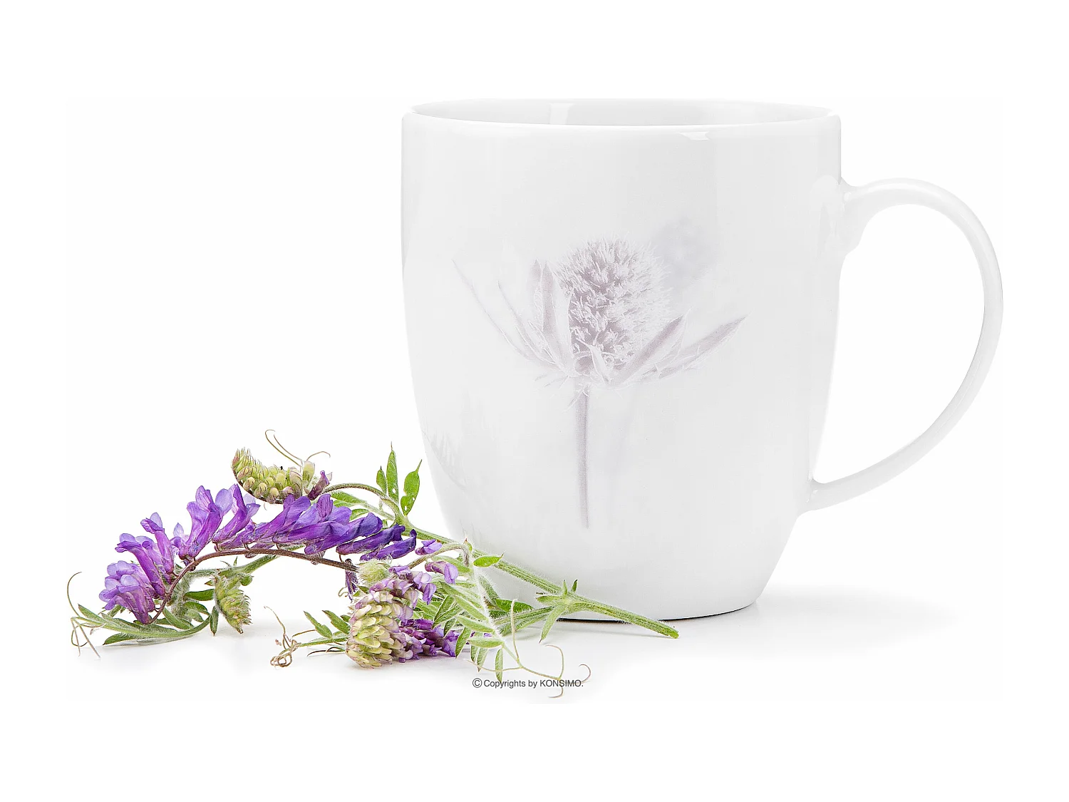 Becher-Set 380ml 6 Personen 6-tlg - Porzellan - Weiß/Violett - BOSS