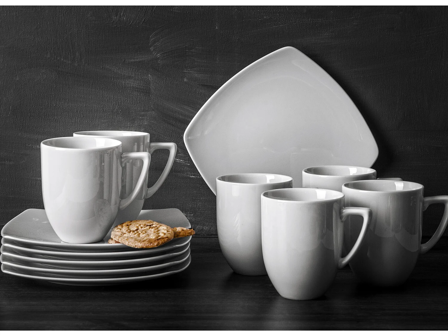 Teeservice Becher 12-tlg 6 Pers - Porzellan - weiß - CARLINA