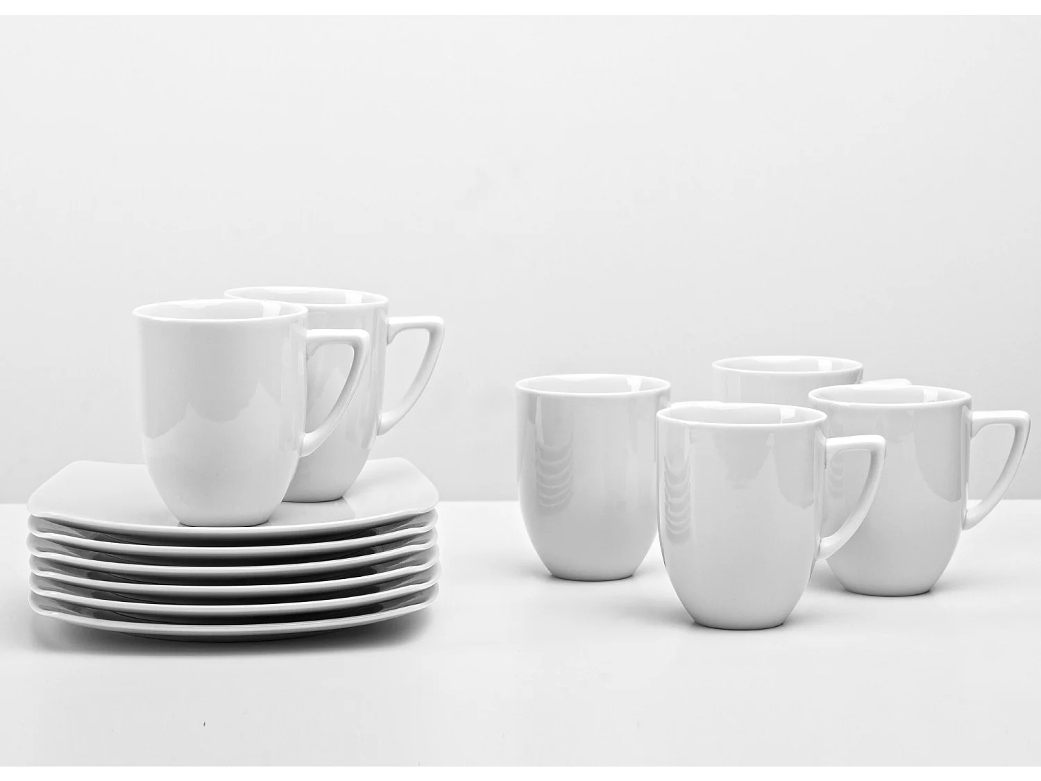 Teeservice Becher 12-tlg 6 Pers - Porzellan - weiß - CARLINA