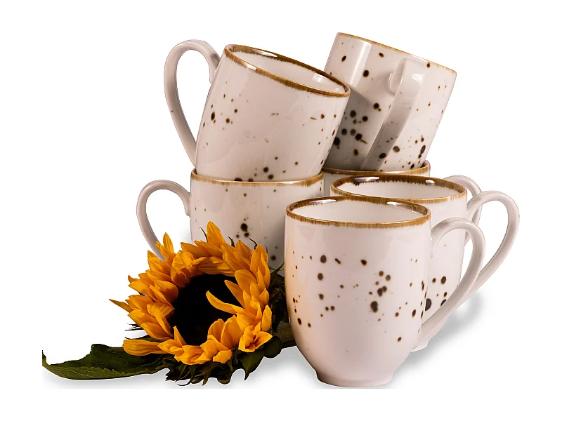 Becher-Set 400ml 6 Personen 6-tlg - Porzellan - cremefarben - ALUMINA