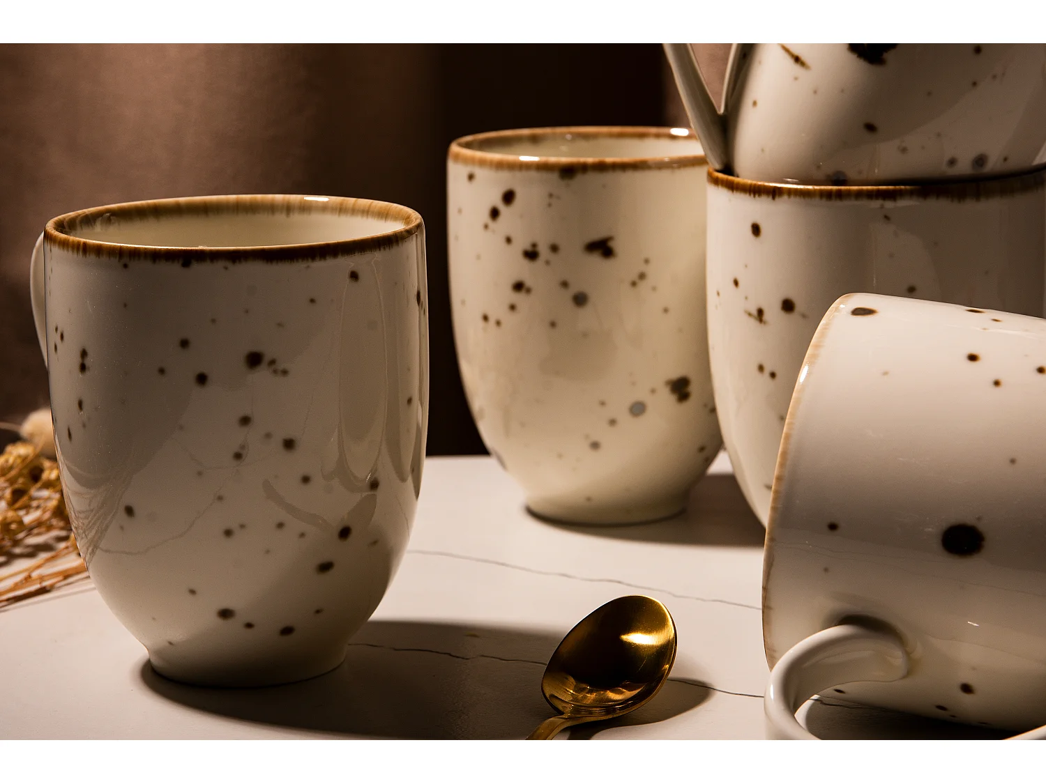 Becher-Set 400ml 6 Personen 6-tlg - Porzellan - cremefarben - ALUMINA