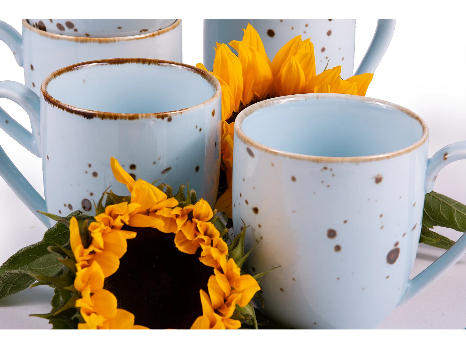 Becher-Set 400ml 6 Personen 6-tlg - Porzellan - hellblau - ALUMINA