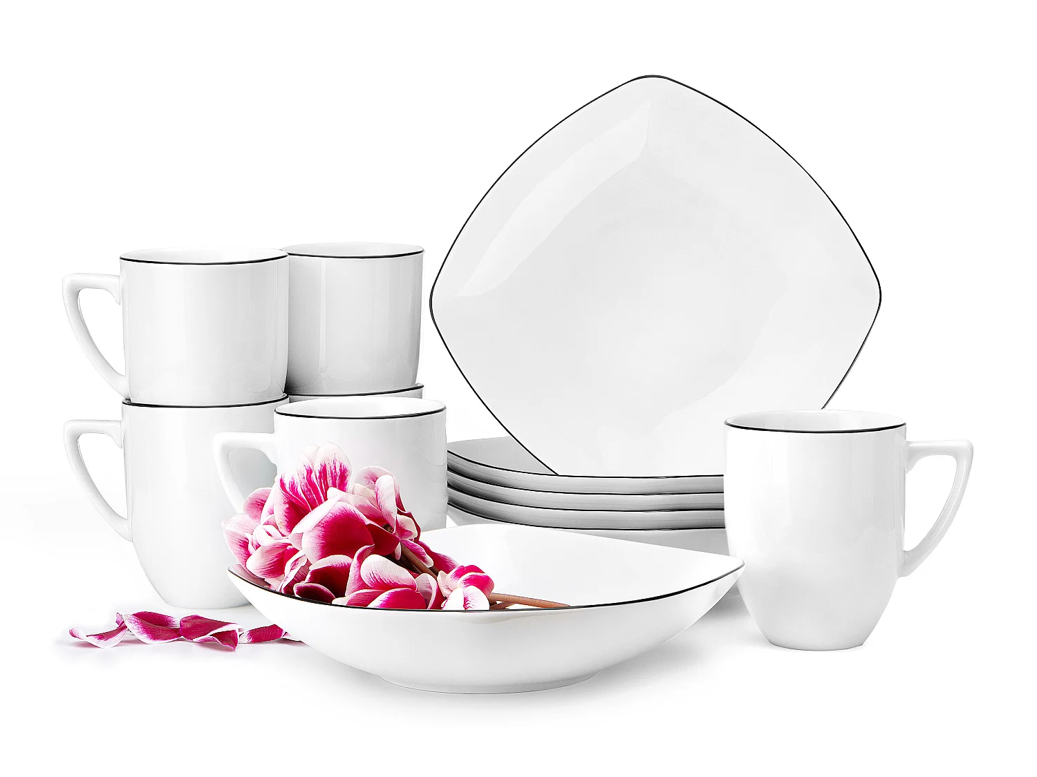 Frühstücksservice 6 Personen (12 tlg.) - Weiß - CARLINA