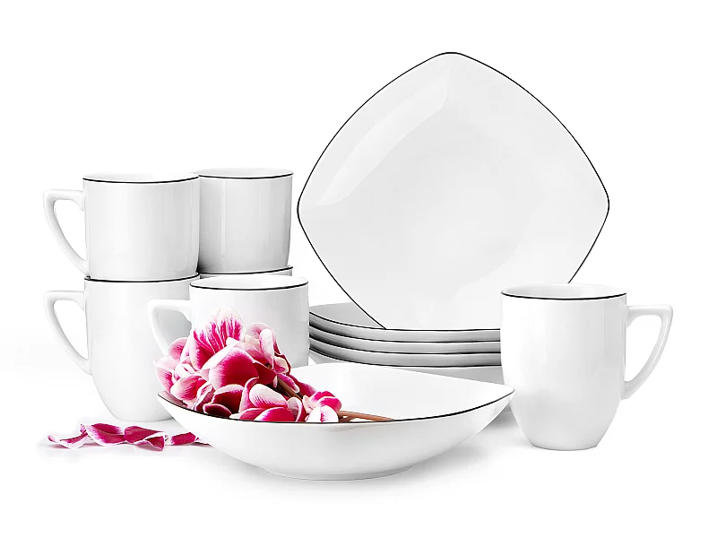 Frühstücksservice 6 Personen (12 tlg.) - Weiß - CARLINA