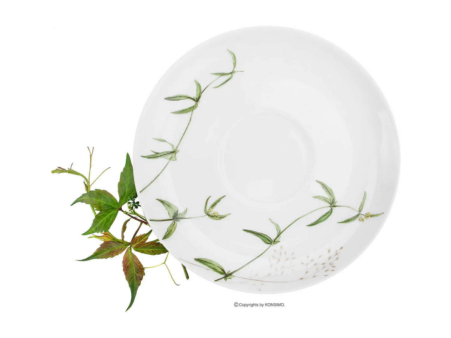 Mittags- und Kaffeeset für 6 Personen 30-tlg. - Porzellan - weiß/grün - BOSS