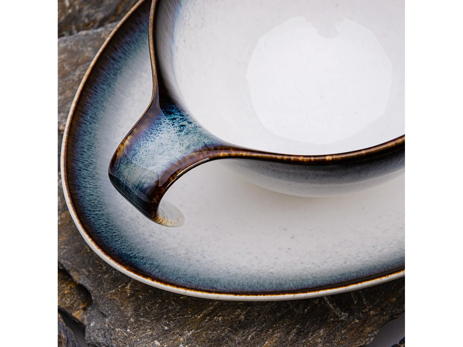 Kaffeeservice (12-tlg) - 6 Personen - Porzellan - marineblue - TIME DIM