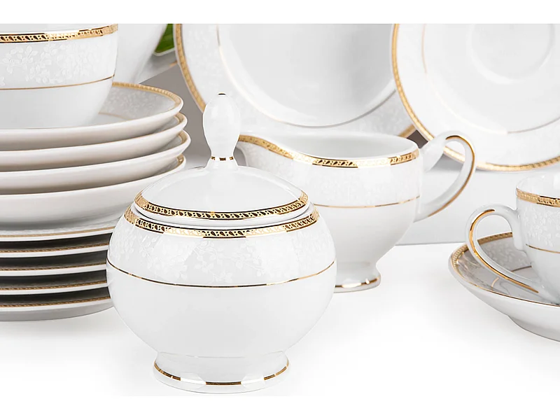 Teeservice für 6 Personen (15-teilig) - Porzellan - Gold - NEW HOLLIS GOLD