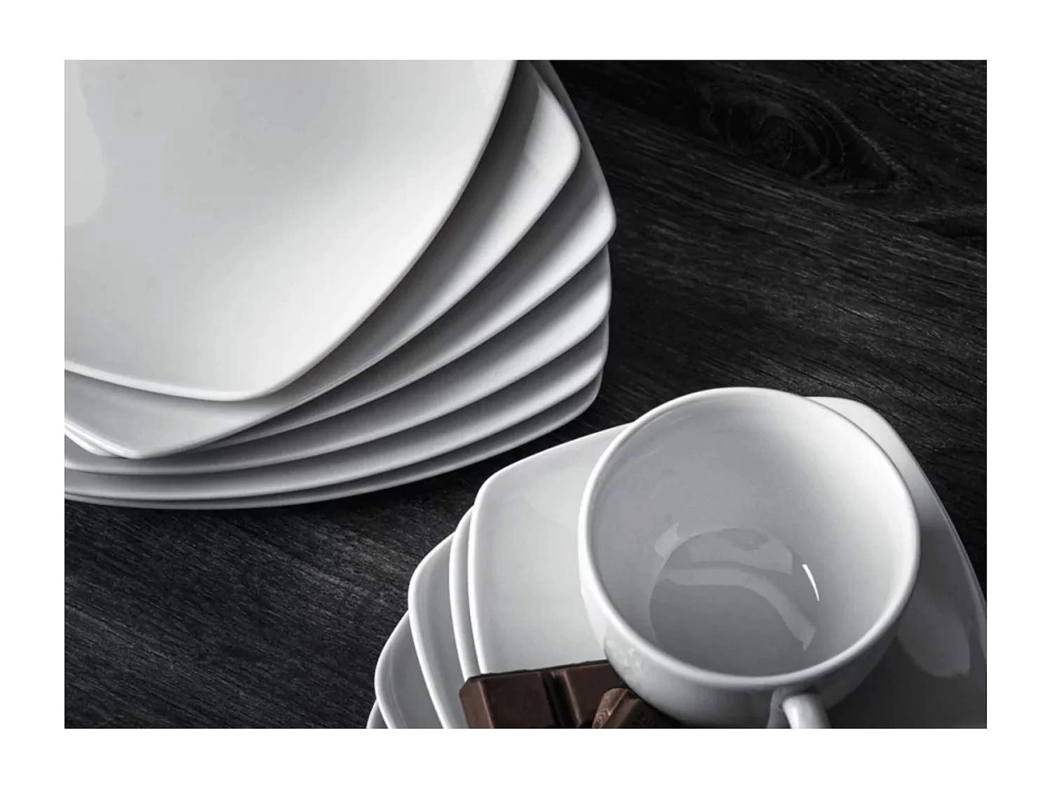 Kaffeeset Teeservice 18-tlg 6 Personen - Porzellan - weiß - CARLINA