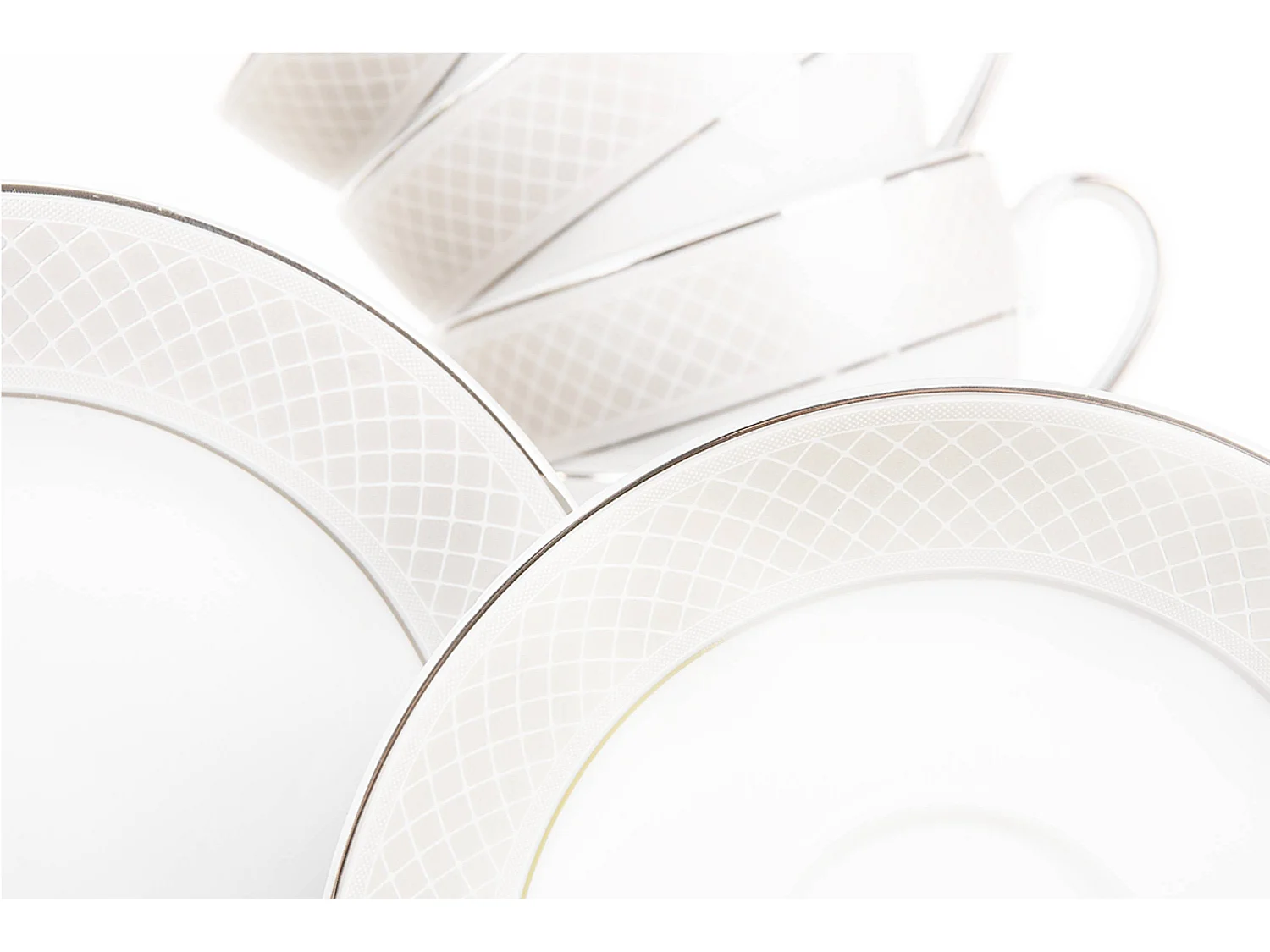 Teeservice für 6 Personen (12 Artikel) - Porzellan - Platin - SCANIA