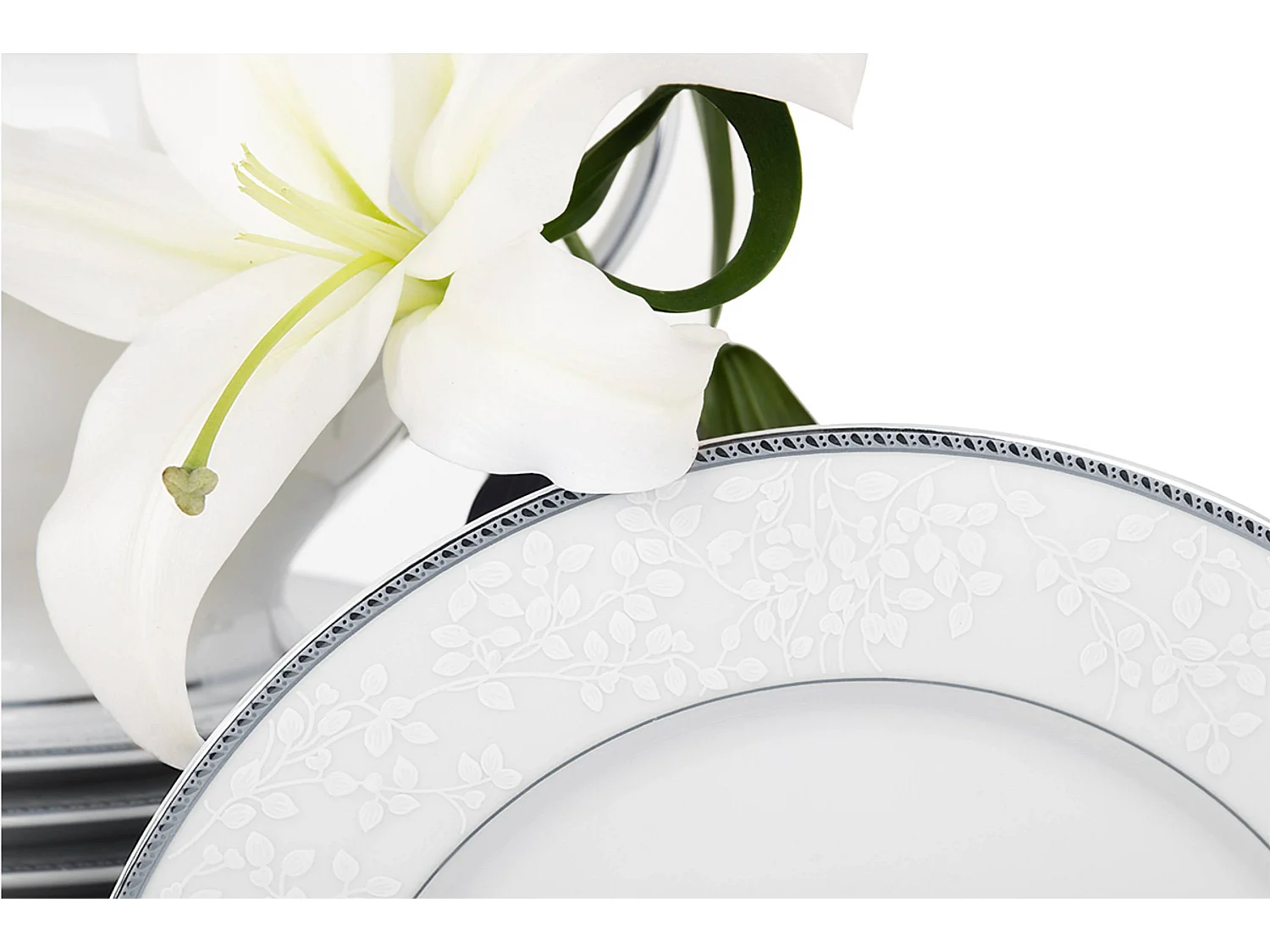 Teeservice für 6 Personen (15-teilig) - Porzellan - Platin - NEW HOLLIS PLATIN