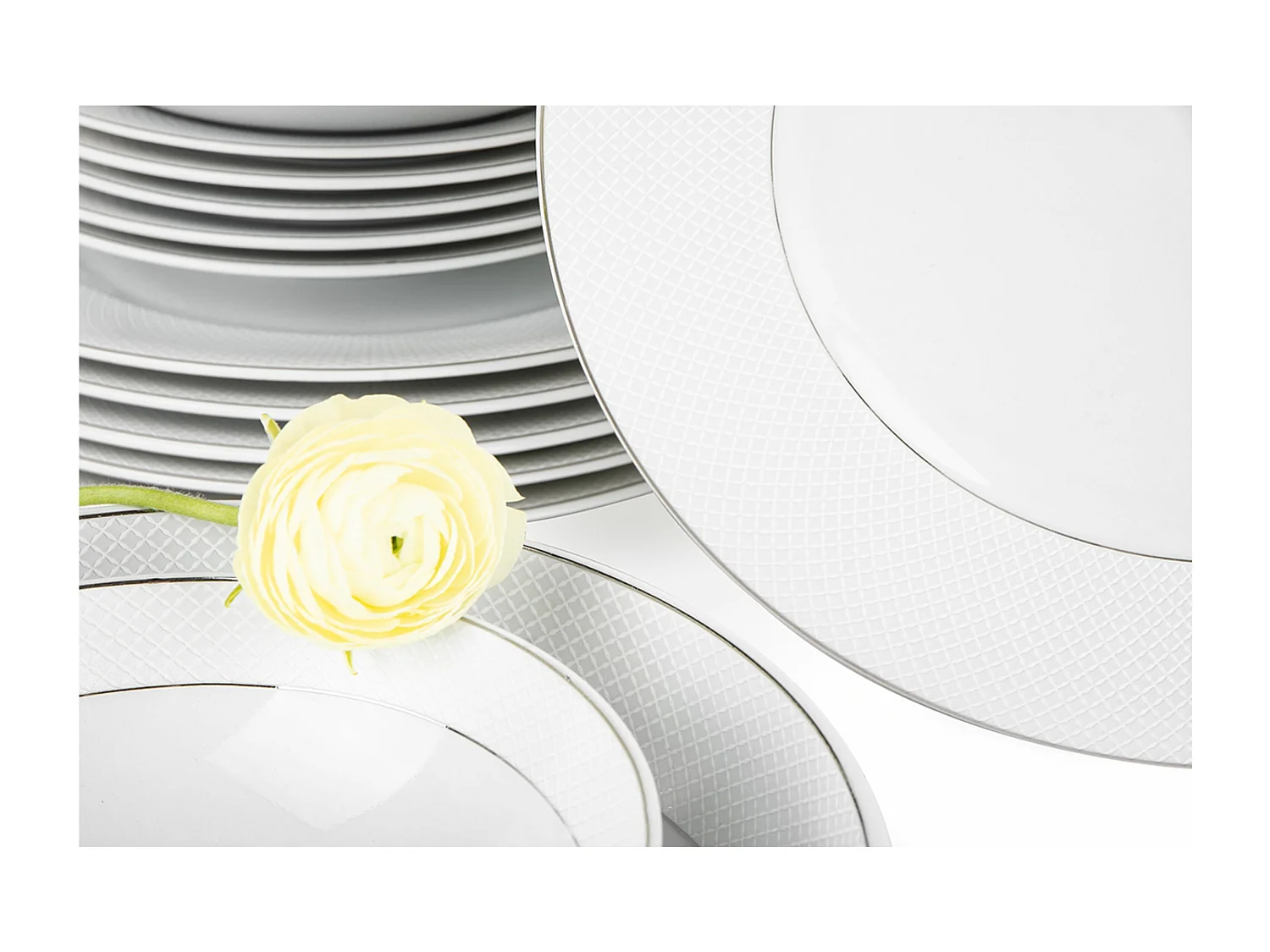 Tafelservice für 6 Personen (25-tlg.) - Porzellan -Weiß - AMELIA