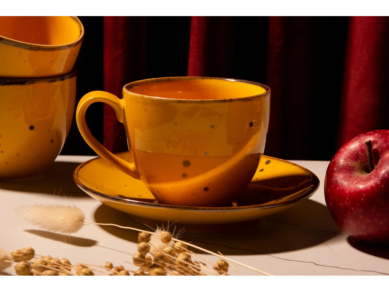 Kaffeeservice 300ml 6 Personen (12-tlg)  - Porzellan - Gelb - ALUMINA