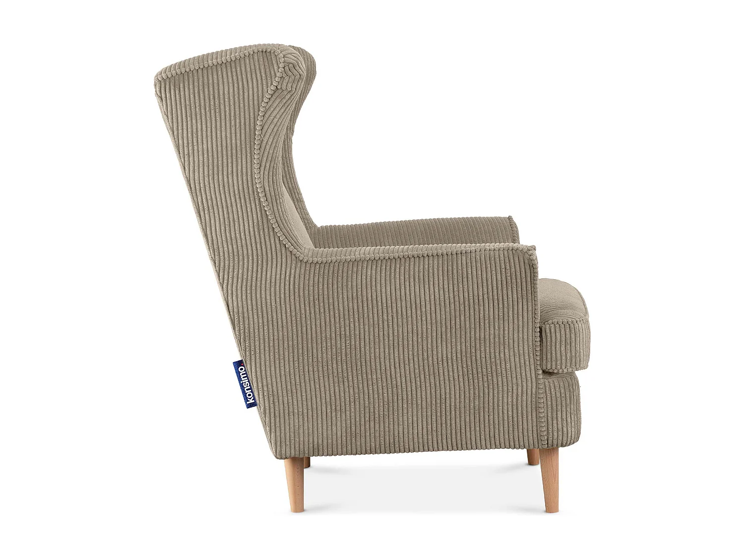 Klassischer Sessel aus Stoff Cordsamt -  beige - STRALIS