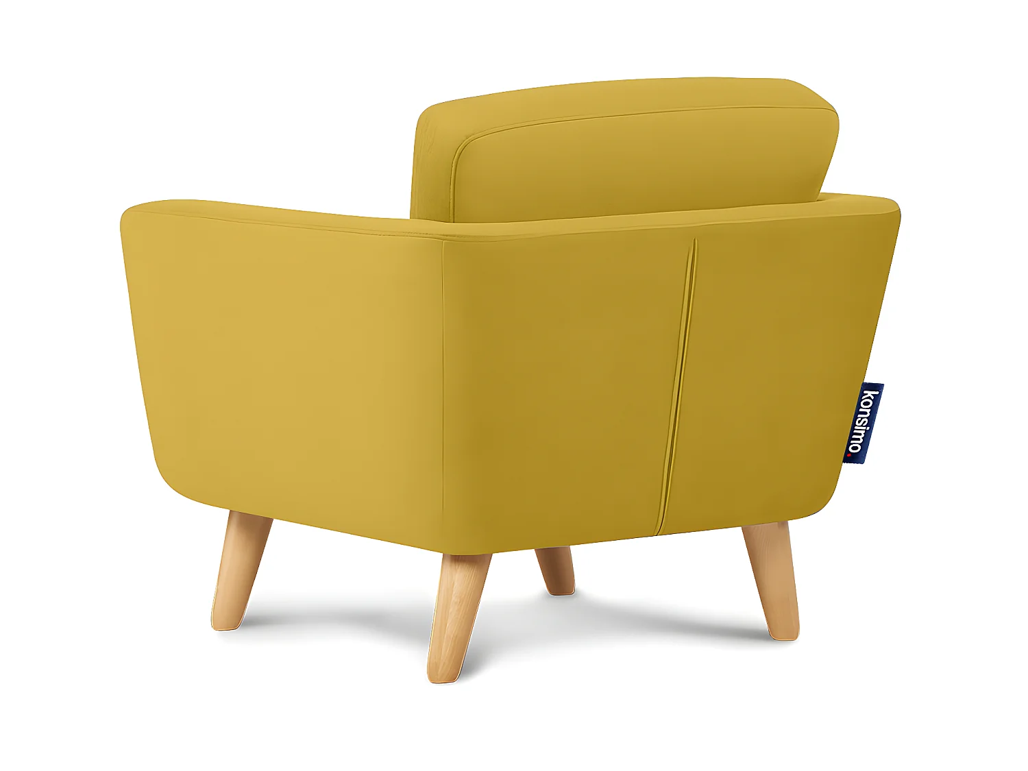 Skandinavischer Sessel - Massivholz-Beine - Gelb - TAGIO